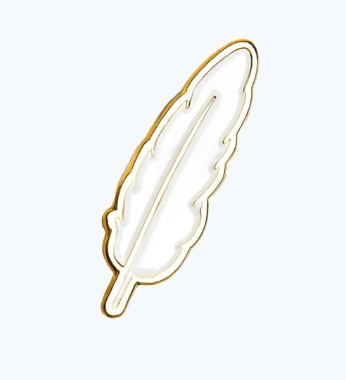 Пин металлический Перышко